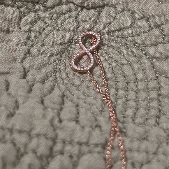 14K ROSE GOLD INFINITY PAVÉ NECKLACE - Picture 3 of 15